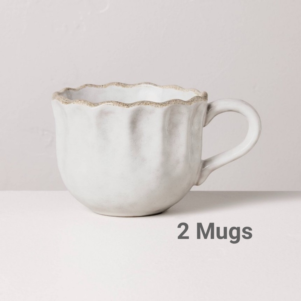 Set of 2 | 10oz Carved Edge Mug Cream - Hearth & Hand™ with Magnolia